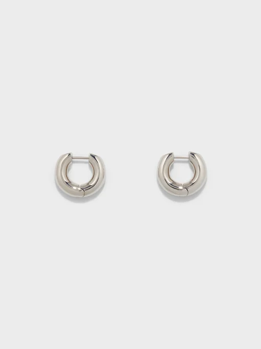 Sale Aeyde Alaya Medium Palladium-Plated Hoop Earrings Palladium Plated