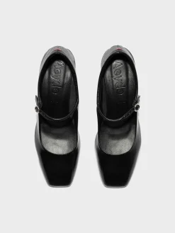 Fashion Aeyde Aline Leather Mary-Jane Pumps Black Nappa