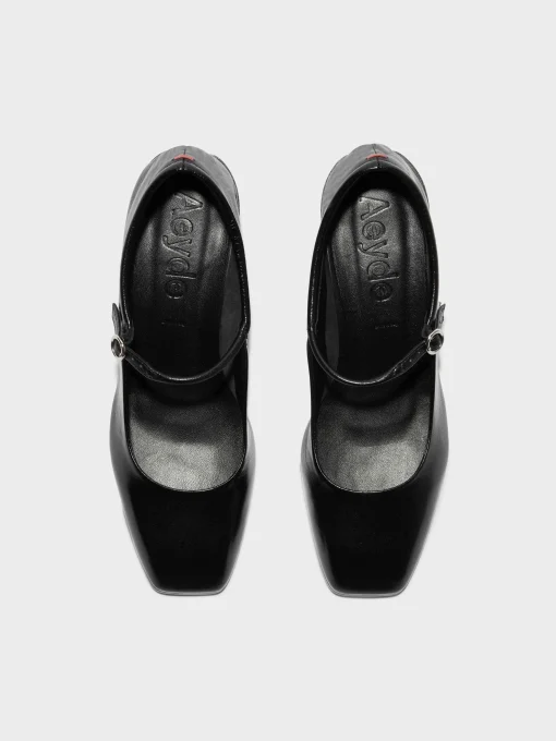 Fashion Aeyde Aline Leather Mary-Jane Pumps Black Nappa