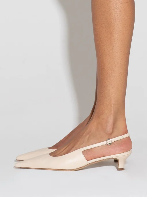Online Aeyde Catrina Leather Slingback Pumps Creamy Nappa
