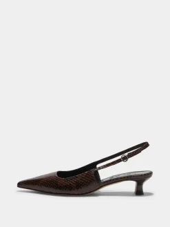 Best Aeyde Catrina Leather Slingback Pumps Moka Snake