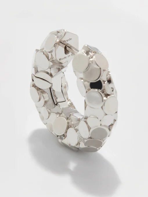 Online Aeyde Cooper Medium Palladium-Plated Hoop Earrings Palladium Plated