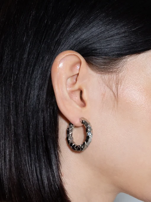 Fashion Aeyde Cruz Palladium-Plated Hoop Earrings Palladium Plated