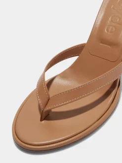 Discount Aeyde Daphne Leather Thong Sandals Hazelnut Nappa