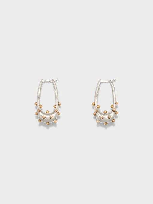 Discount Aeyde Elias Palladium and 18kt Gold-Plated Hoop Earrings Palladium/Gold Plated Brass