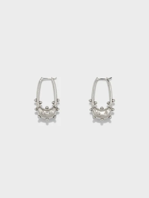Discount Aeyde Elias Palladium-Plated Hoop Earrings Palladium Plated