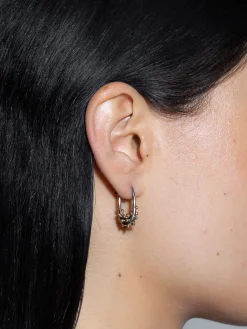 Fashion Aeyde Elijah Palladium and 18kt Gold-Plated Hoop Earrings Palladium/18k Gold Plated