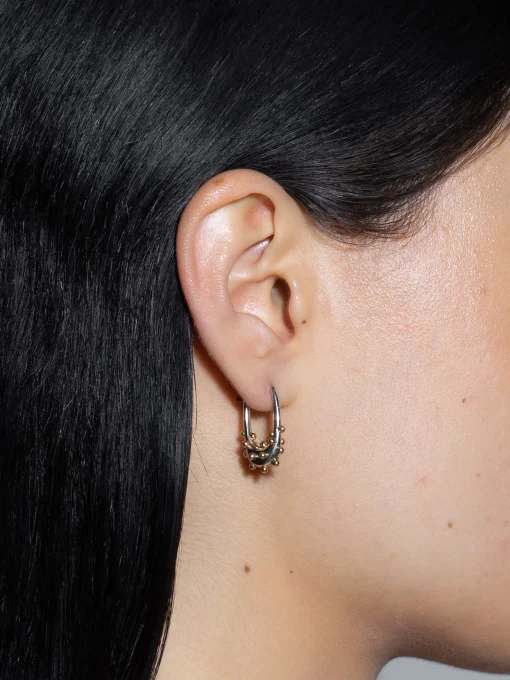 Fashion Aeyde Elijah Palladium and 18kt Gold-Plated Hoop Earrings Palladium/18k Gold Plated