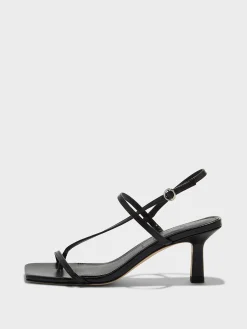 Fashion Aeyde Elise Leather Toe-Post Sandals Black Nappa