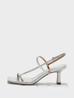 Best Aeyde Elise Leather Toe-Post Sandals Silver Nappa