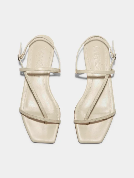 Clearance Aeyde Ella Leather Toe-Post Sandals Creamy Nappa