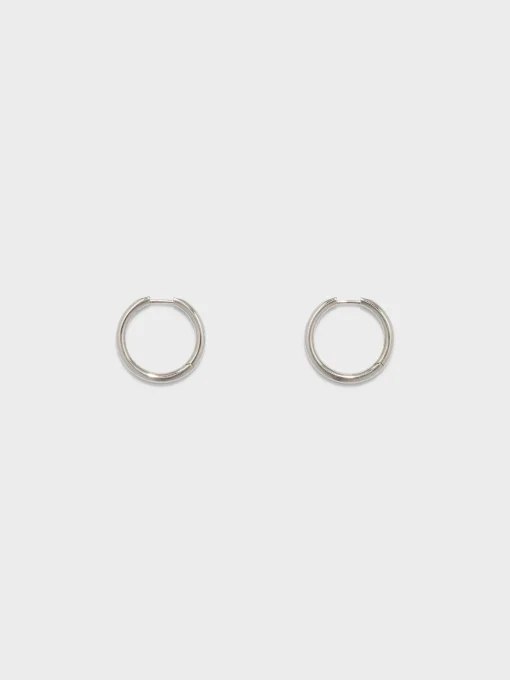 Clearance Aeyde Elona Medium Palladium-Plated Hoop Earrings Palladium Plated