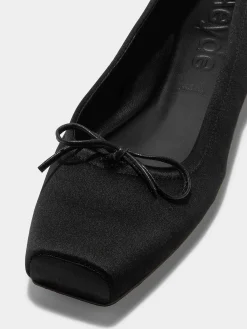 Best Aeyde Gabriella Satin Ballet Flats Black Satin