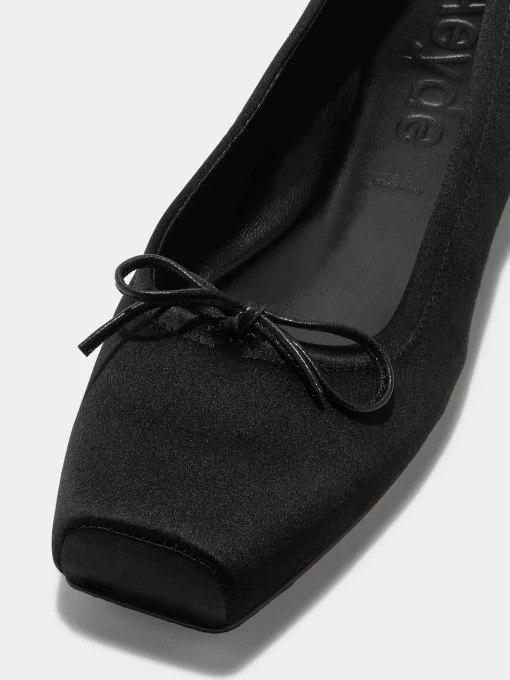 Best Aeyde Gabriella Satin Ballet Flats Black Satin