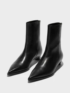 Outlet Aeyde Harriet Leather Ankle Boots Black Calf
