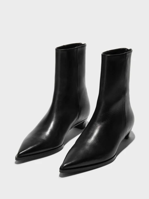 Outlet Aeyde Harriet Leather Ankle Boots Black Calf