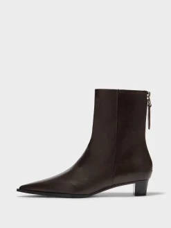 Clearance Aeyde Harriet Leather Ankle Boots Moka Calf