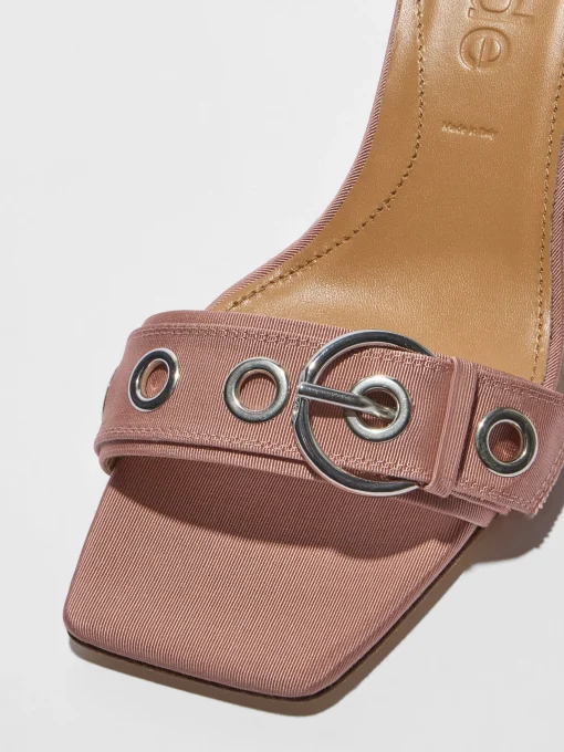 Sale Aeyde Ilvy Eyelet Grosgrain Mules Grosgrain Coral