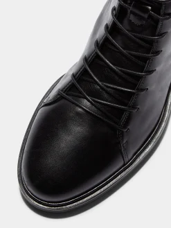 Sale Aeyde Isa Leather Lace-Up Ankle Boots Black Calf