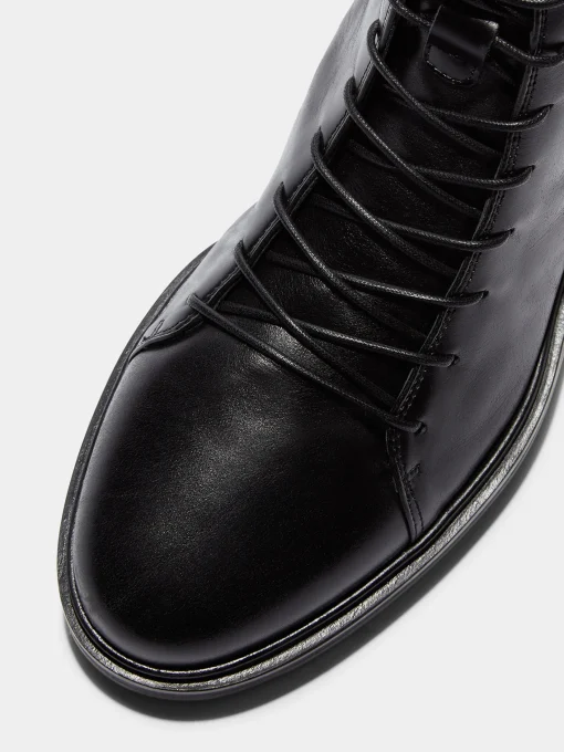 Sale Aeyde Isa Leather Lace-Up Ankle Boots Black Calf