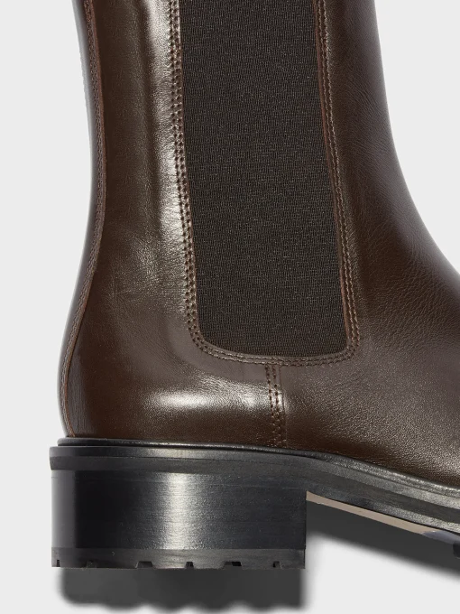 Clearance Aeyde Jack Leather Chelsea Boots Moka Calf