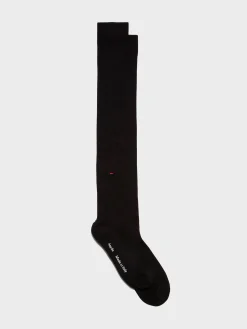 Hot Aeyde Jay Cotton Knee-High Socks Black Cotton