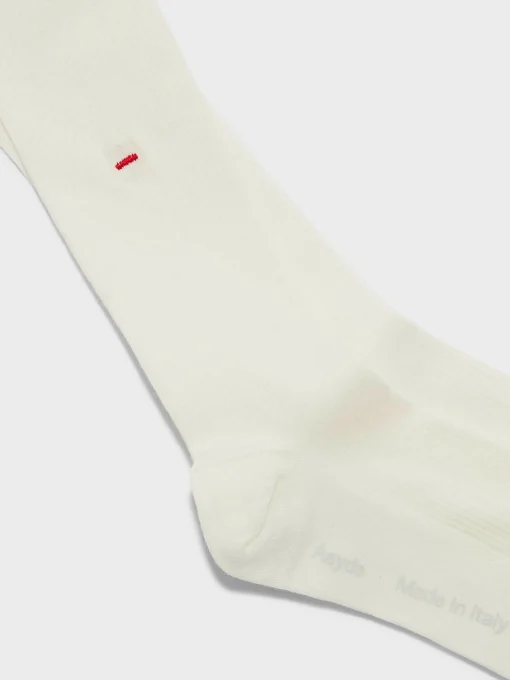 Hot Aeyde Jay Cotton Knee-High Socks White Cotton