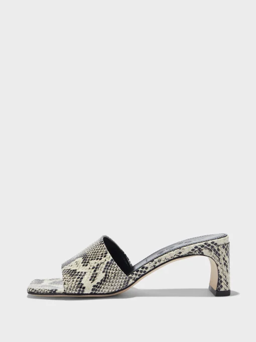 Discount Aeyde Jeanie Leather Sandals Creamy Snake