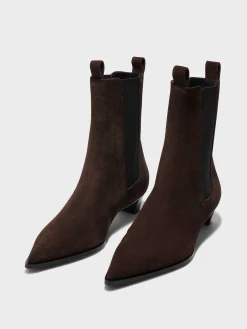 New Aeyde Kiki Suede Chelsea Boots Moka Suede