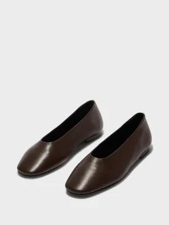 Best Aeyde Kirsten Leather Ballet Flats Moka Nappa