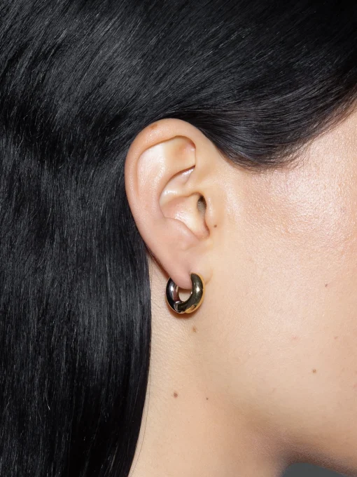 Sale Aeyde Laurie Small 18kt Gold and Palladium-Plated Hoop Earrings 18k Gold Plated/Palladium Plated