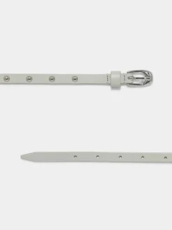 Hot Aeyde Liam Studded Leather Belt Chalk Calf