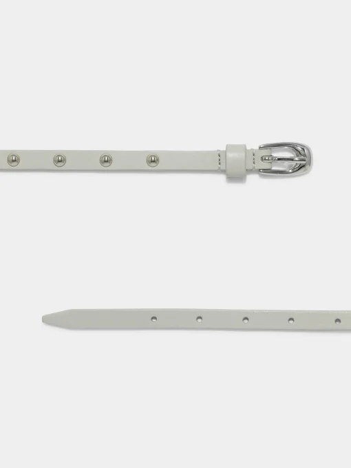 Hot Aeyde Liam Studded Leather Belt Chalk Calf
