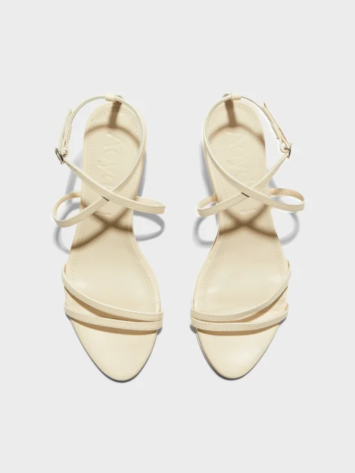 Fashion Aeyde Maeve Leather Stiletto Sandals Creamy Nappa