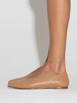 New Aeyde Moa Leather Ballet Flats Hazelnut Nappa