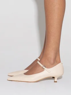 Discount Aeyde Polina Leather Mary-Janes Creamy Nappa