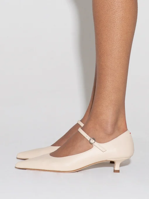 Discount Aeyde Polina Leather Mary-Janes Creamy Nappa