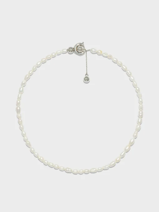 Sale Aeyde Saylor Pearl and Palladium-Plated Necklace Palladium/Pearl