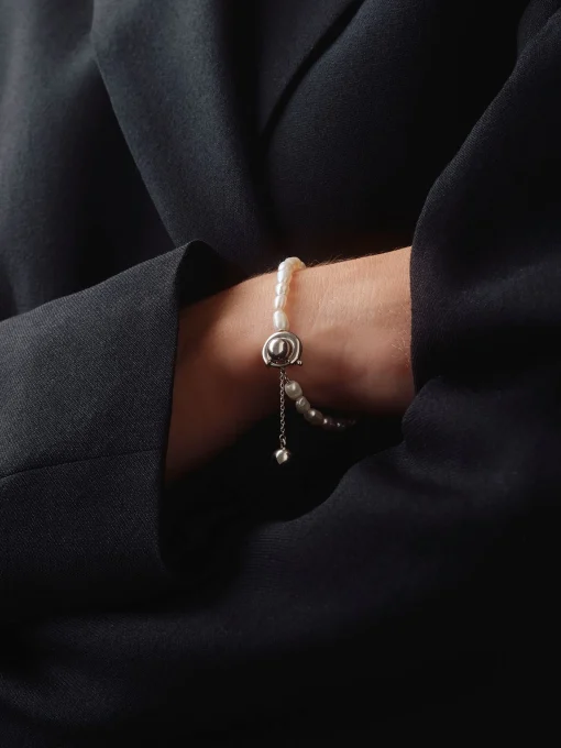 Discount Aeyde Seth Pearl and Palladium-Plated Bracelet Palladium/Pearl