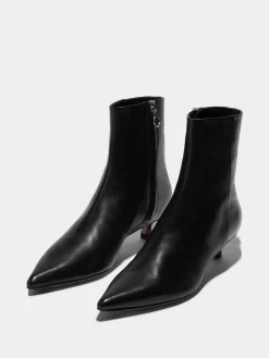 New Aeyde Sofie Leather Ankle Boots Black Nappa