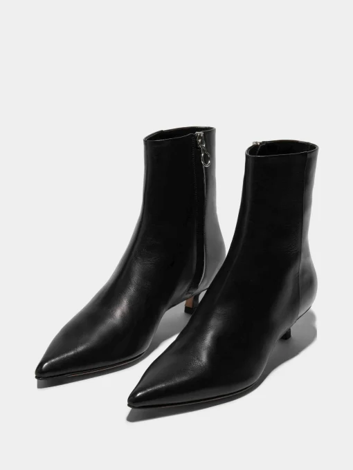 New Aeyde Sofie Leather Ankle Boots Black Nappa