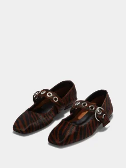 Fashion Aeyde Uma Eyelet Ponyhair Mary-Janes Moka Ponyhair