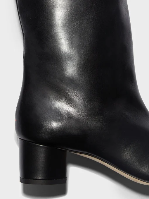 Hot Aeyde Willa Leather Over-Knee Boots Black Calf